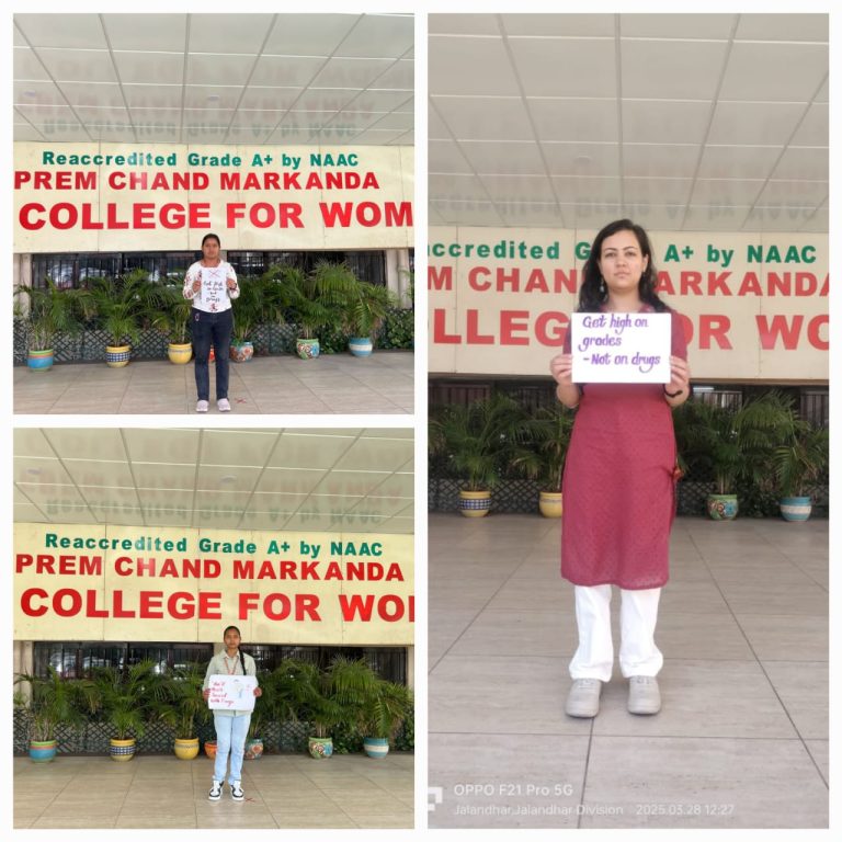 PCM S.D. College for Women, Jalandhar Organizes Slogan Writing Competition on Drug Abuse under Buddy Program – Prem Chand Markanda S.D. College for Women