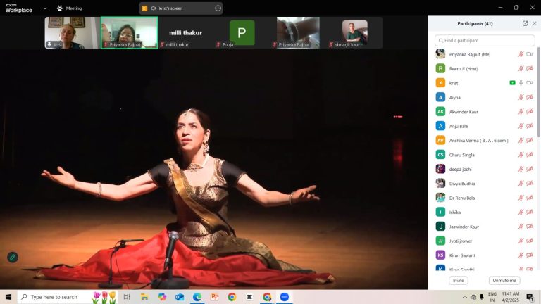 Department of Dance of PCM S.D. College for Women, Jalandhar holds International Webinar on “Tradition and Transition: Changing Contours of Kathak – As an Entrepreneurial Venture” – Prem Chand Markanda S.D. College for Women